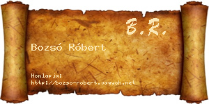 Bozsó Róbert névjegykártya